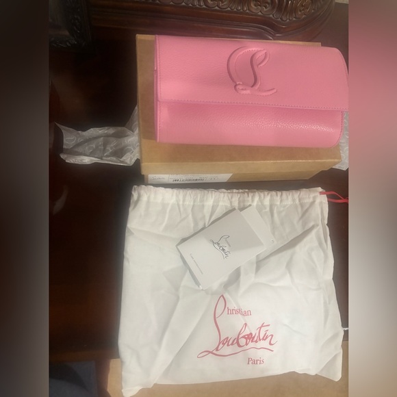 Christian Louboutin Pink Clutch with Gold Chain - Picture 3 of 5